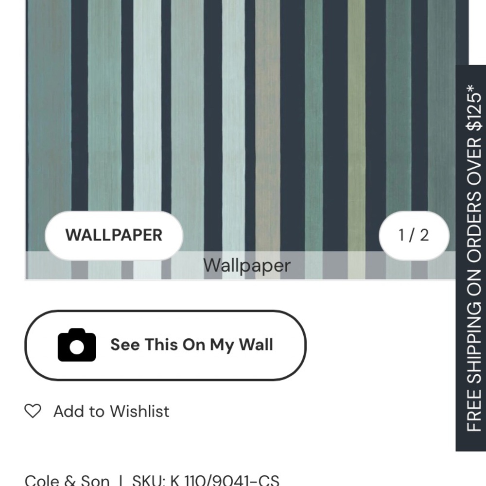 Two rolls NEW Striped Blue and Gray Wallpaper